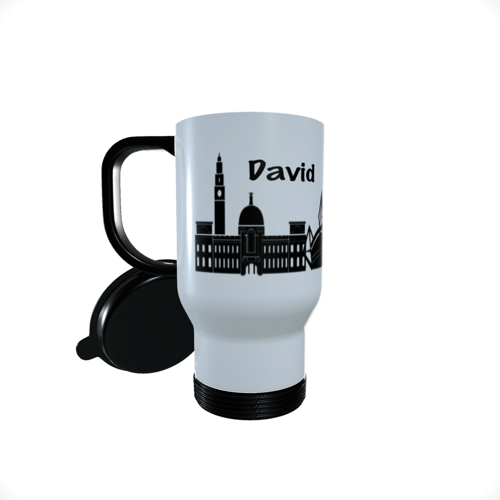 Patriotic Gnome Travel Mug, Wales Gnome, Cardiff Coffee Mug